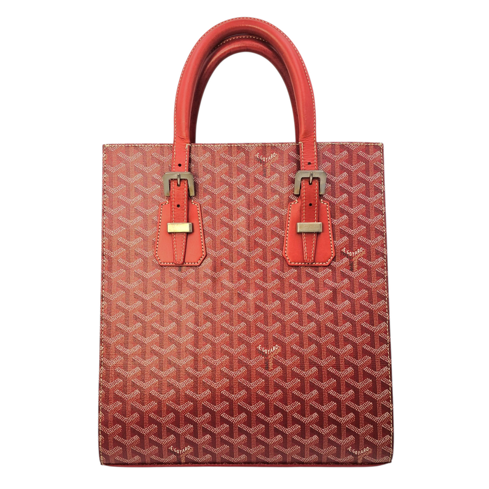 Goyard Comoros  Red Tote Bag in Coated Canvas Silver hardware
