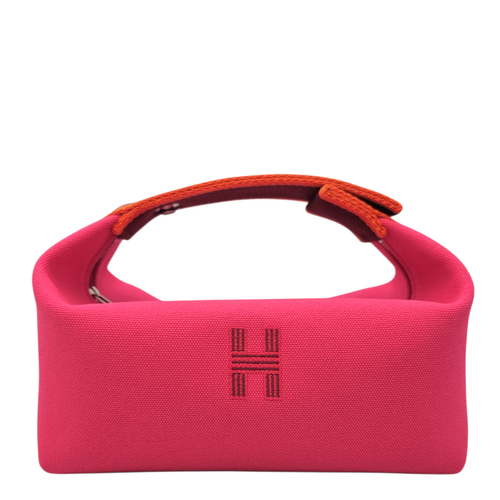 Hermès Bride A Brac PM Hibiscus  Toiletries Case in Canvas Palladium hardware