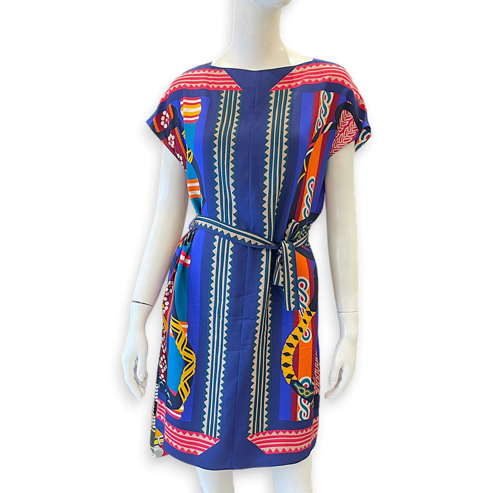 Hermès "Fantaisie d’Etriers"  Printed Tunic Dress  36 Multi-colour Ready-To-Wear in Silk