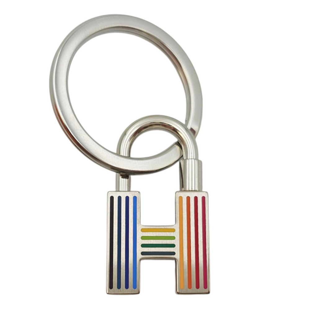 Hermès Cadenas Quizz Rainbow Multi-colour Key Ring Palladium hardware