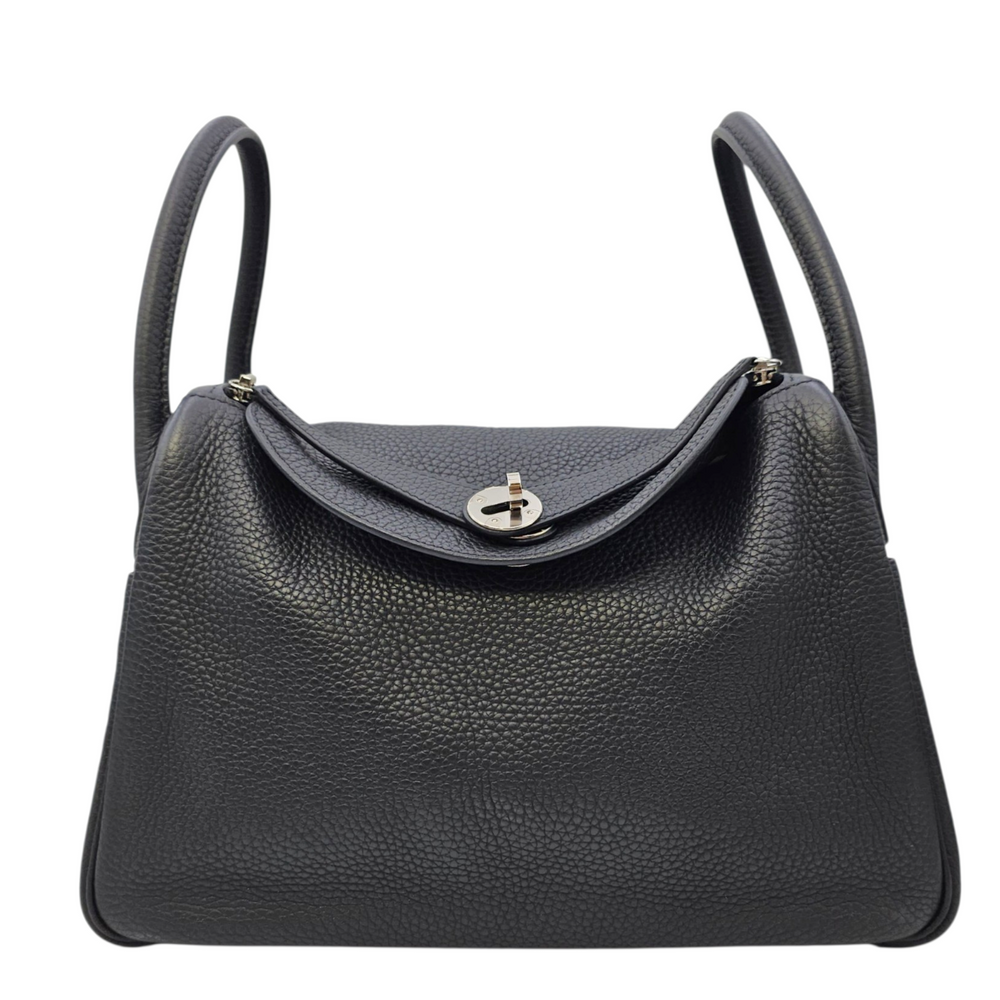 Hermès Lindy 30 Noir in Clemence Palladium hardware