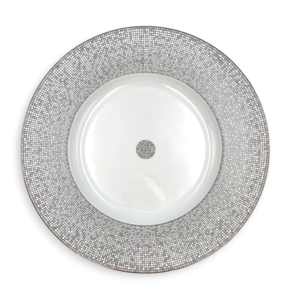 Hermès Mosaique Au 24 Platinum Presentation Plate Porcelaine