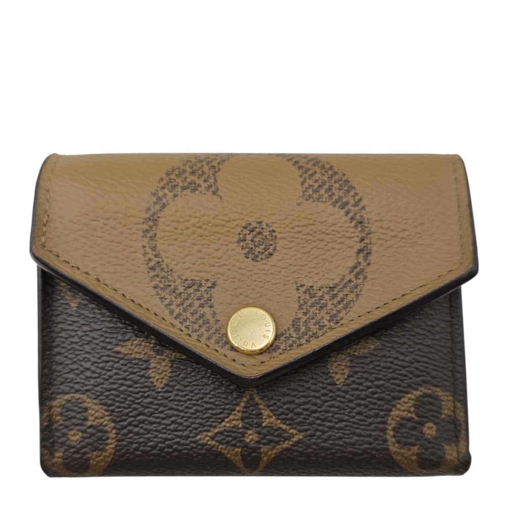 Louis Vuitton Zoe Purse  Brown Wallet in Monogram Coated Canvas Gold hardware