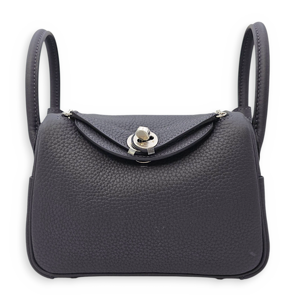Hermès Lindy II Mini Caban in Clemence Palladium hardware