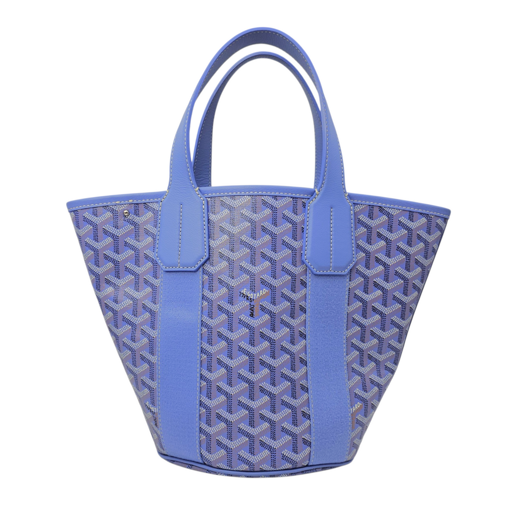 Goyard Le Jardin Belharra  PM Blue Tote Bag in Coated Canvas Silver hardware